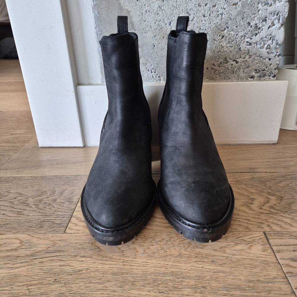 Black Leather Ankle Boots